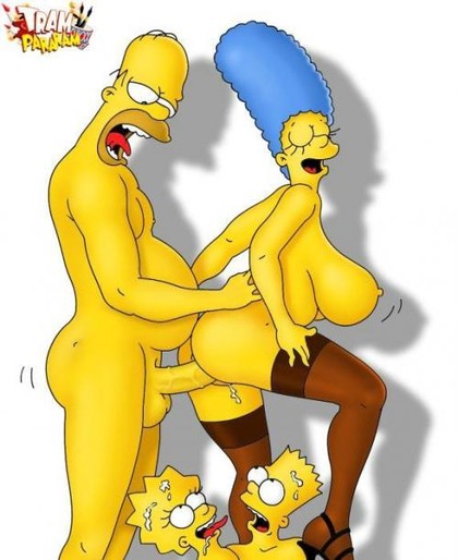 Simpson Black Porn - marge wearing black stockings and gets fucked by homer from behind while  bart and lisa are watching â€“ Simpsons Porn