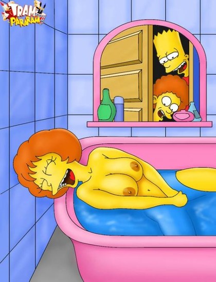 420px x 550px - flanders wife seems so happy to take a bathâ€¦ bart is happy to see that  dirty thing â€“ Simpsons Porn