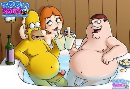 Hot Tud Bart Simpson Porn - homer simpson and peter griffin are both enjoying a beer in the hot tub  while lois serves them â€“ Simpsons Porn